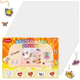 cridoz 18 Pieces Shrinky Plastic Sheets, Shrink Paper Sheets Shrink Plastic Film for Keychains Making and Creative Crafts