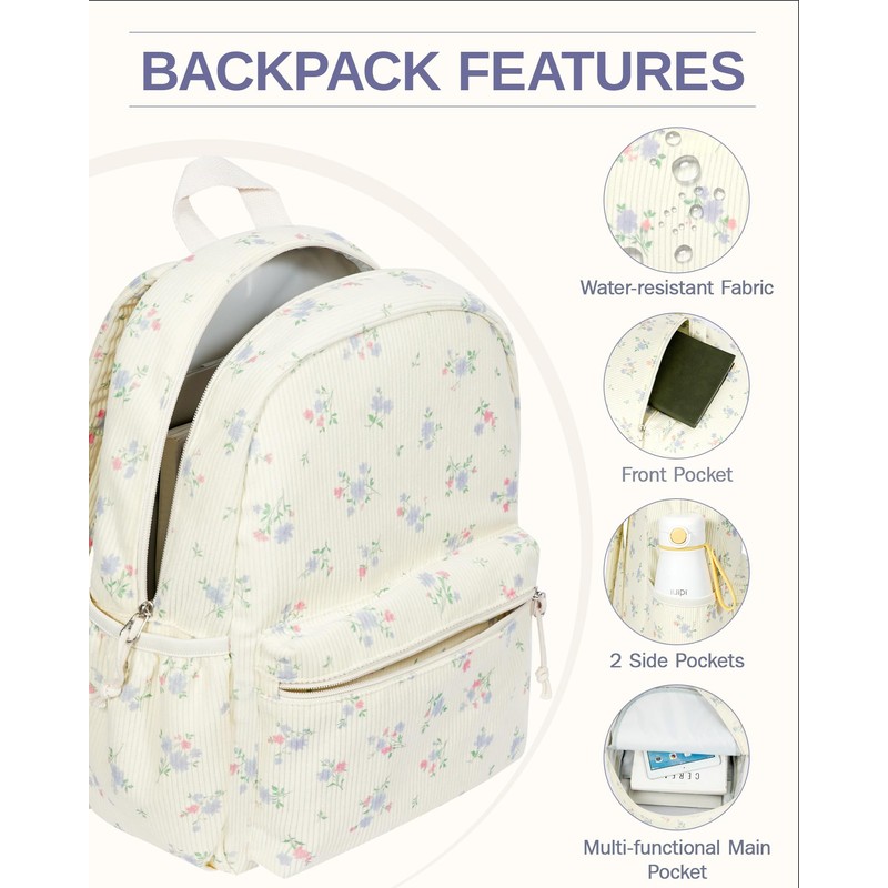 HowFly Corduroy Kids Backpack 3-in-1 Set 15" with Lunch Box