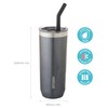 Smash Smoothie and Coffee Tumbler with Straw and lid,Grey, 650