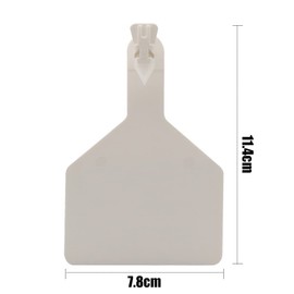 APlayfulBee 50Pcs Z Tags One-Piece Cattle Ear Tags TPU Blank Livestock Animal Identification for Cattle,Sheep Goat, Pig, Large Size (White), 1.92x1.67 inch