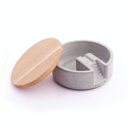 THE CRAFT HOUSE Concrete Tray with Wooden Lid, Holder for Patio Balcony, Cool Tray Holders, Trays for Outdoors and Indoor Use