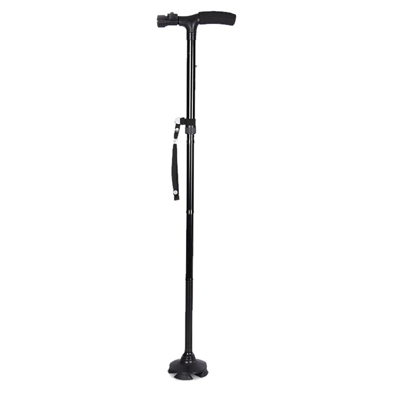 Aluminium Alloy Crutch LED Light Shock Absorption Quad Foot T