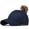 Solid Ponytail Hat Baseball Cap Cotton Mesh High Bun Pony