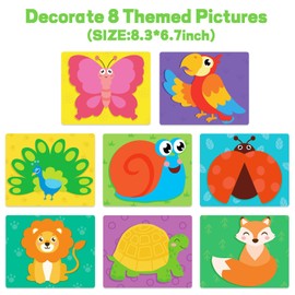 AluAbi Foam Stickers for Kids Crafts, No Mess Toddler Art Activity Fun with Foam Animal, Children Travel Toys DIY Craft Kits, Gifts for Boys & Girls 3 4 5 6 7 8