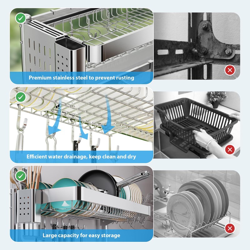 Shrivee Over The Sink Dish Drainer Drying Rack, 2 Tier