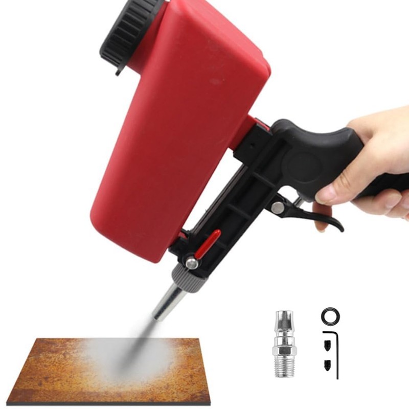 90psi Gravity Feed Sand Blaster Gun Kit - Hand Held