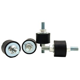 M10 Rubber Studs Shock Absorber Anti-Vibration Isolator Mounts, Rubber Cylindrical Vibration Isolation Mount, for Air Compressors Garage Motor Diesel Engines with Non-Slip Nuts, 4 Pack Double Stud