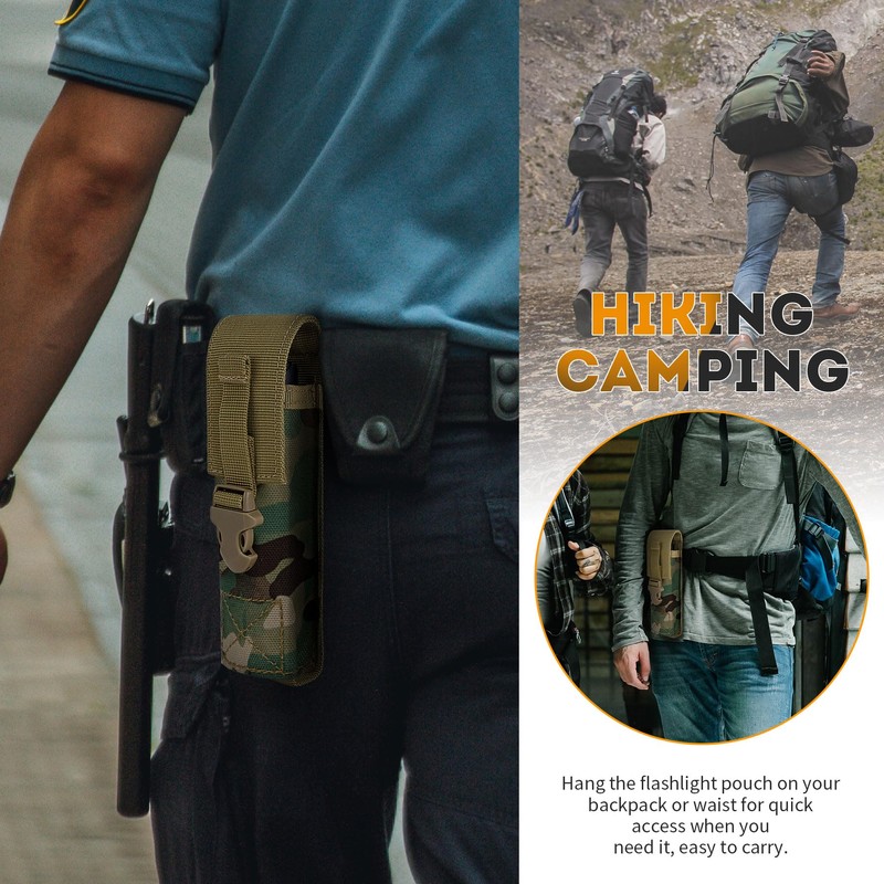 IronSeals 2 Pack Tactical Flashlight Pouch Holster Case Belt Bag,