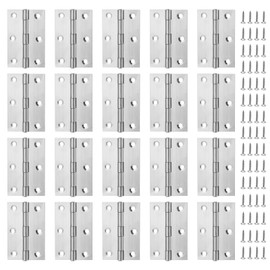 LEXININ 20 PCS 3 Inch Door Hinges, 75mm Stainless Steel Hinges, Folding Butt Hinges for Gate Windows Closet Drawer