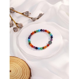 JSDDE 7 Chakra Crystal Bracelet 6mm Life Tree Gemstone Bead Bracelets for Women Healing Crystal Stone Stretch Bracelet Gifts