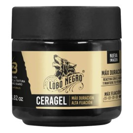 Lobo Negro Cera Gel Hombre Para Cabello Barba Bigote 250gr