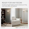Adesso Black Torchiere Floor Lamp with Frosted White Shade –