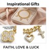 JTK Design Women Curb Chain Charm Bracelet Faith Love Lucky
