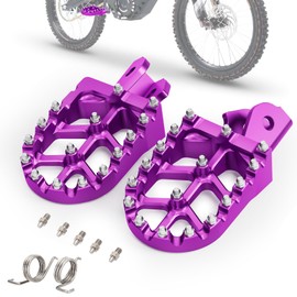 IUVWISN Wider Footpegs CNC for Surron LBX/E-Ride Pro SS/SR/S, Dirt Bike Foot Pegs Non-Slip Wider Design with Heavy-Duty Spring for Sur Ron Eride Pro SS 2.0/3.0 Purple