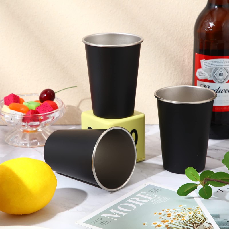 10 Packs Stainless Steel Cups Unbreakable 12 oz Metal Cup