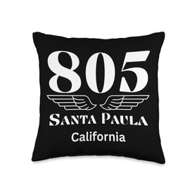 805 Santa Paula California USA Throw Pillow, 16x16, Multicolor