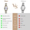 Oidea Elastic Strap Watch for Women: Gold Silver Rectangular Women's