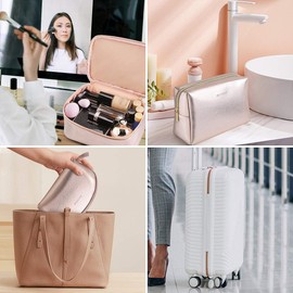 Cosmetiqueras para Maquillaje 3Pcs Portátil Bolsa de Maquillaje Impermeable Multifuncional con Cremallera de Oro Organizador Estuche Maquillaje