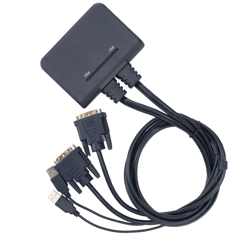 USB KVM Switch 2 Ports Wired HD Multimedia Interface KVM