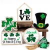 DIYDEC 6Pcs St.Patrick's Day Table Decoration Luck Shamrocks Wooden Signs