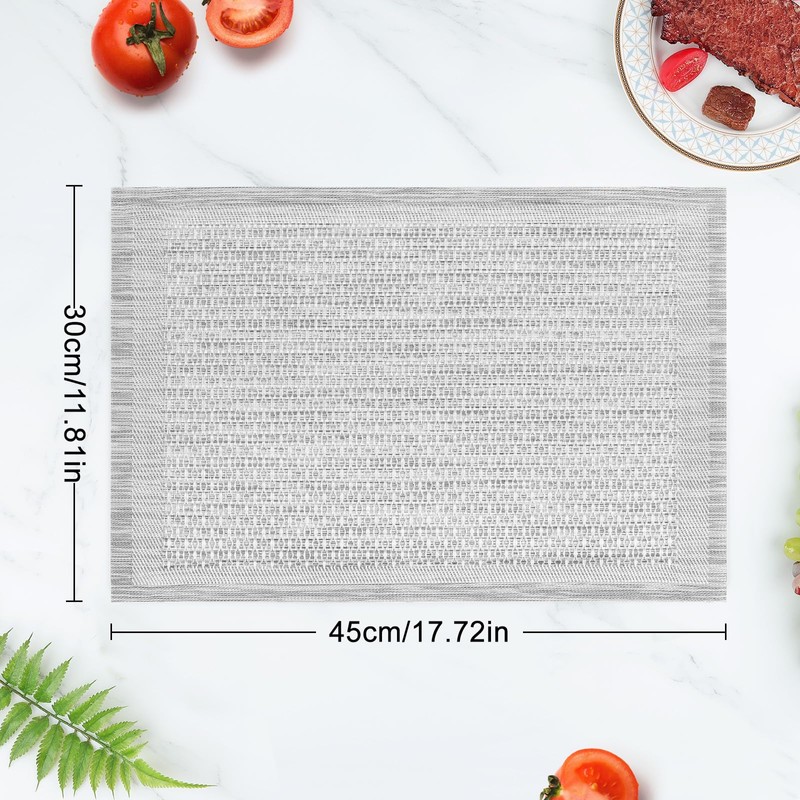 Privalace 18 x 12 inch, Set of 6 PVC Woven