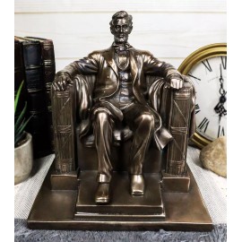 Bronzed Seated Abraham Lincoln Figurine 8"H Lincoln Memorial Colossal Sculpture