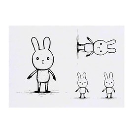 Azeeda 4 x 'Niedliches Häschen stehend' Temporäre Tattoos - Wasserfest, Hautfreundlich & Ungiftig · Transfers in Verschiedenen Größen (TO00069096)