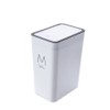Press-Type Plastic Trash Can with Lid, 10L/15L Slim Rectangular Waste