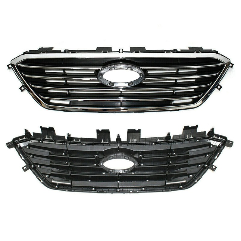 munirater Front Bumper Chrome Grill Factory Style Grille Replacement for