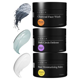 Lumin - Dark Circle Repair Set - Skin Care Kit for Men - Dark Circle Defense, Charcoal Cleanser, Moisturizer - Helps with Tired Eyes, Dark Spots, Uneven and Dull Skin - 2 Month Supply