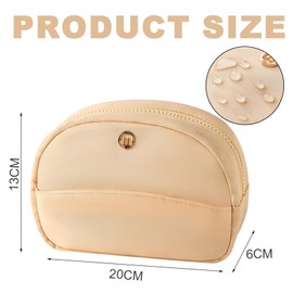 KASESSS Small Cosmetic Bag, Toiletry Bag for Women, Portable Toiletry Bag, Make Up Bag, Makeup Bag Organiser with Zip, Coin Bag, Multifunctional for Travel, Girls, Women, Beige, beige, Modern