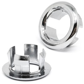 10pcs Sink Overflow Ring,Insert in Hole Round Caps Plastic for Kitchen Bathroom Sink Basin,Overflow Decorative Cover for 22mm-24mm/0.8''-0.9'' Hole,Hollow Shape(Silver)