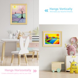 Kids Art Frames, 11x14 Front Opening Kids Artwork Frames Changeable, Display 9x12 With Mat and 11x14 Without Mat, Holds 50 Pcs, for 3D Picture, Crafts, Children Drawing, Hanging Art, Portfolio Storage