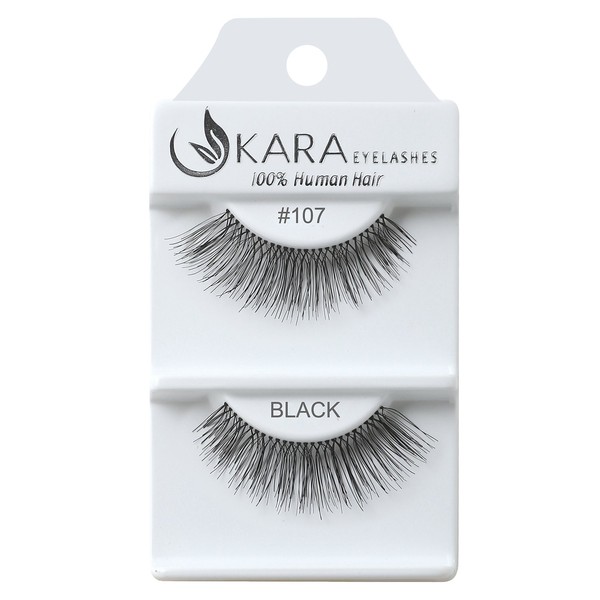 Kara Beauty Human Hair Eyelashes - 107 (Pack of 6)