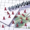 WANDIC Red Ribbon Pin, Pack of 50 Heart Disease Awareness