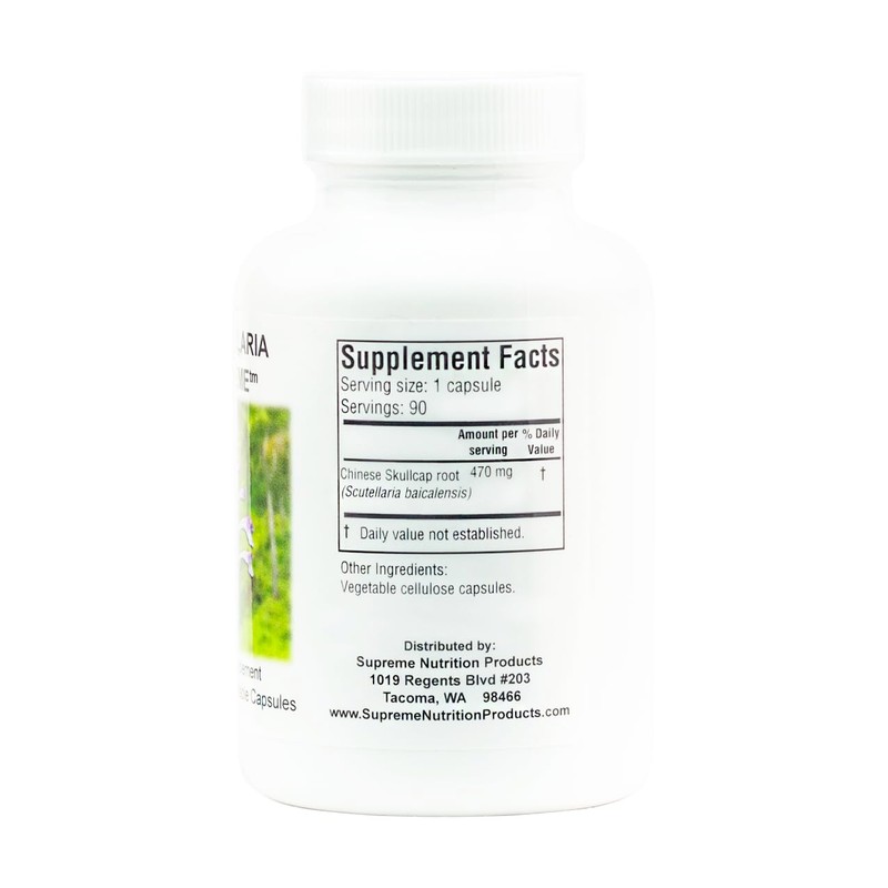Supreme Nutrition Scutellaria Supreme, 90 Pure Chinese Skullcap Root Vegetarian