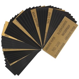 42 PCS Profi Schleifpapier Set, Trocken und Nass Sandpapier, 400 bis 2000 Körnung, 9x3,6 Zoll, Schmirgelpapier Set für Holz, Auto, Metall, Lack, Kunststoff