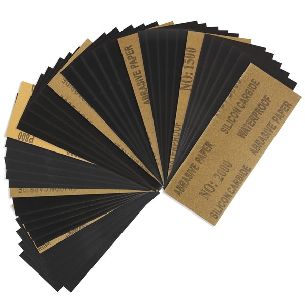 42 PCS Profi Schleifpapier Set, Trocken und Nass Sandpapier, 400