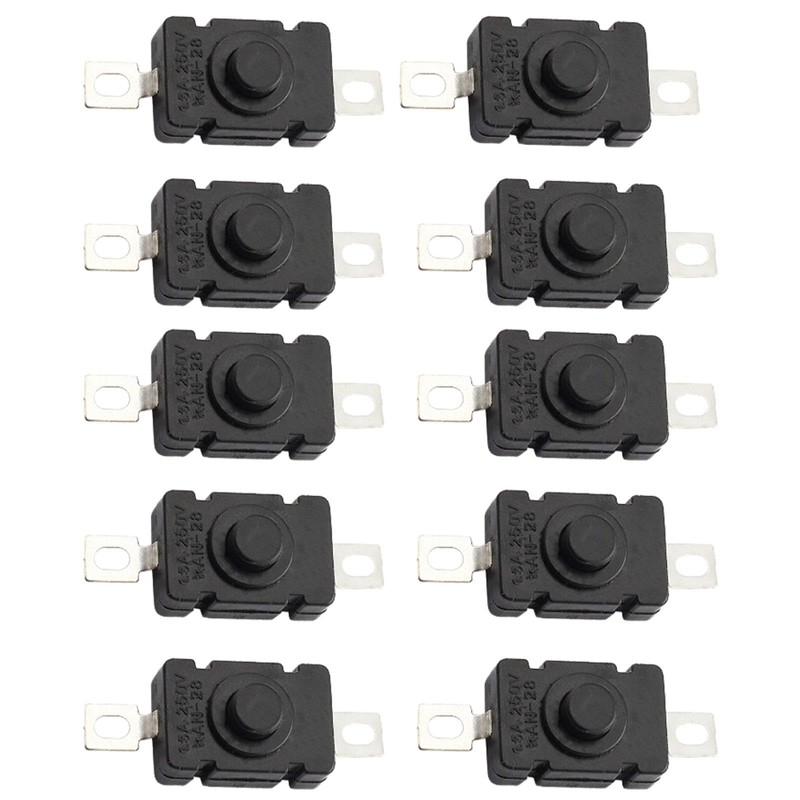 20 Pcs Self-Lock Push Button Switches, KAN-28 ON-Off Mini Switch