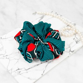Burnaby Cyan Red Art Scrunchie / 버나비 시안 레드 아트 스크런치