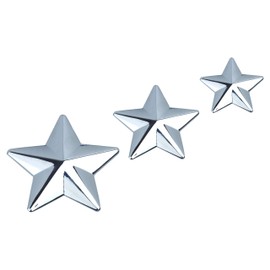 prendre PR-STARSTICKER3SML-SV Star Shaped Sticker Set of 3 Car Sticker Sticker Zinc Alloy 3D Car Motorcycle Accessories Miscellaneous Goods (Silver)