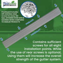 FlowGuard USA Made Professional DIY 6 Inch 50-Year Gutter Cover System - Matte - Aluminum Gutter Guards - 22 Feet - by FlexxPoint
