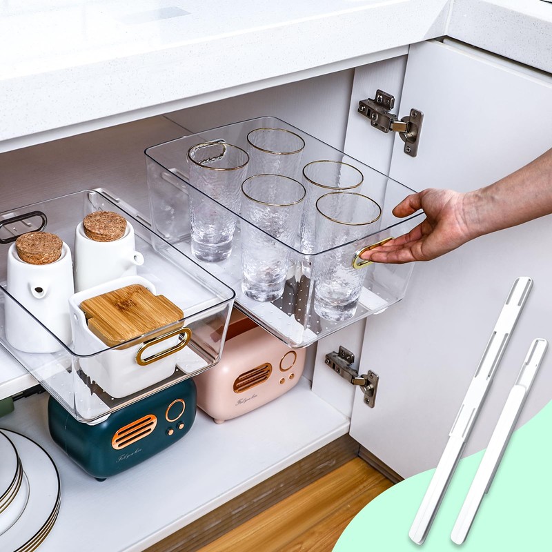 CroBlissful 4 Pcs Adhesive Sliders for Cabinets Pull Out Drawer