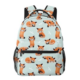 HKHEHOP Cute Red Panda Backpack For School Laptop Bags Bookbag Big Casual Daypack For Student Girls Boys Kids Teens Travel Sports Work