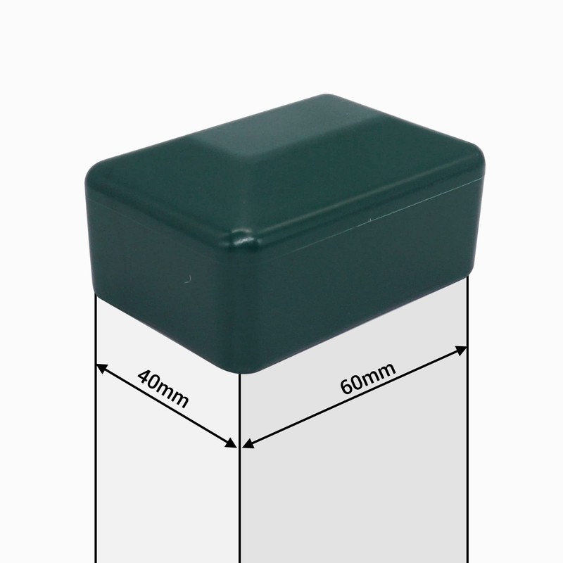 SKIR'CO Fence Post Caps Rectangular Green Plastic Caps 40 x