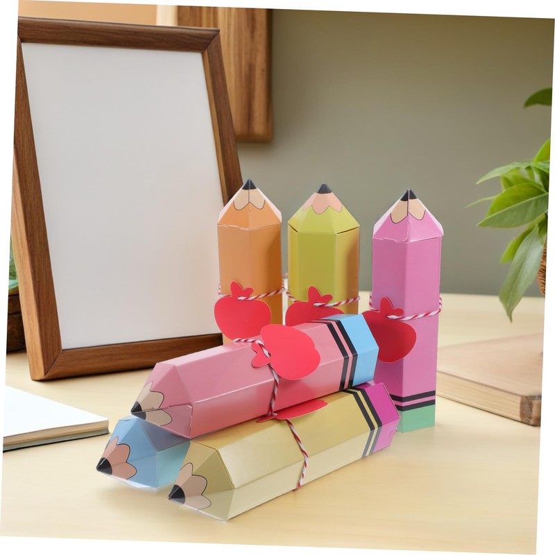 SEWACC 12sets Creative Pencil Shaped Candy Boxes for Versatile Treat