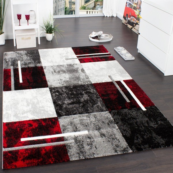 Paco Home Designer Rug Modern with Contour Cut Chequered in