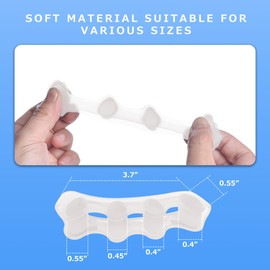 6 Pack Toe Separator Female Bunion Corrector To Restore Toes To Origin For Women Toe Spacer Valgus Corrector Toe Spacer Toe Separator (White)