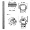 Pack of 4 M10 x 100 mm Threaded Rod, Stainless