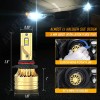 AuureLamp 9012 HIR2 Hi/Lo Beam LED Headlight Bulbs 6500K for